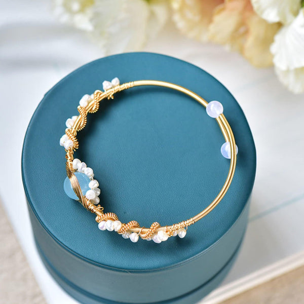 Golden Pearl Cuff Bracelet