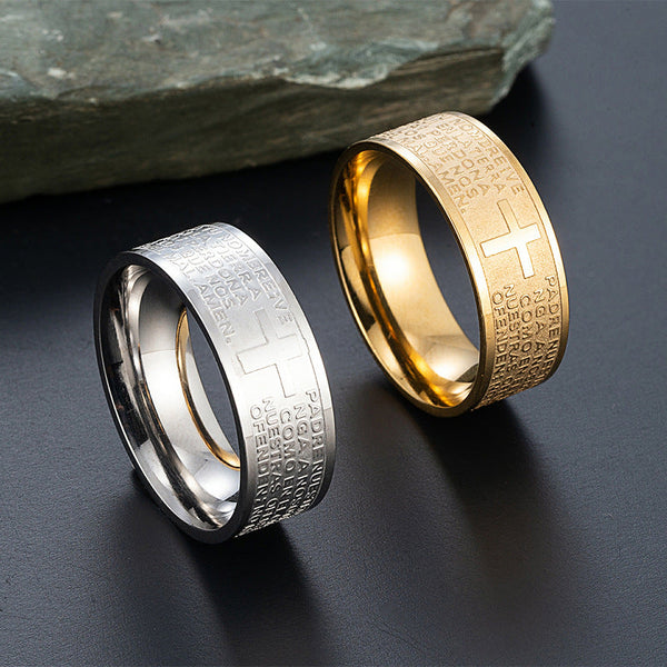 Chic Steel Cross Ring