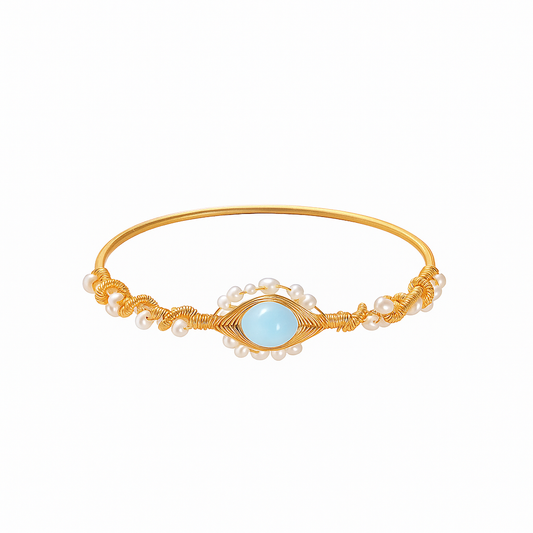 Golden Pearl Cuff Bracelet