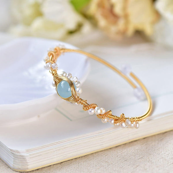 Golden Pearl Cuff Bracelet