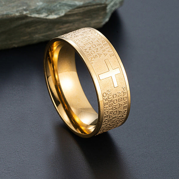 Chic Steel Cross Ring