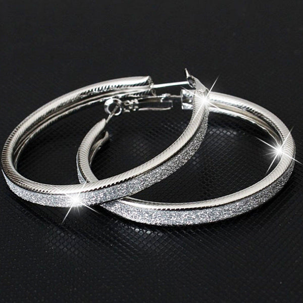 Elegant Frosted Circle Earrings